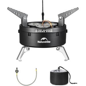 image:imageNaturehike Camping Gas Stove for IGT Table Portable Isobutane Stove with Storage Bag amp Foldable Brackets 3 Burners Camp Stove for Outdoor Car Camping Cooking Tailgating