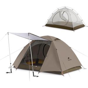 image:imageNaturehike Cloud River 2 Person 3 Person Backpacking Tent Waterproof 2 Person 3 Person Tents for Camping Double Layer Camping TentBrown