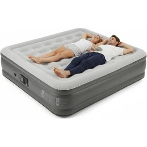 image:imageNaturehike Compact King Size Air Mattress with Builtin USB Rechargeable Pump 992 lbs Max Support Inflatable Mattresses Blow up Mattress Air Bed for Home Camping Guests TravelPinewood Gray