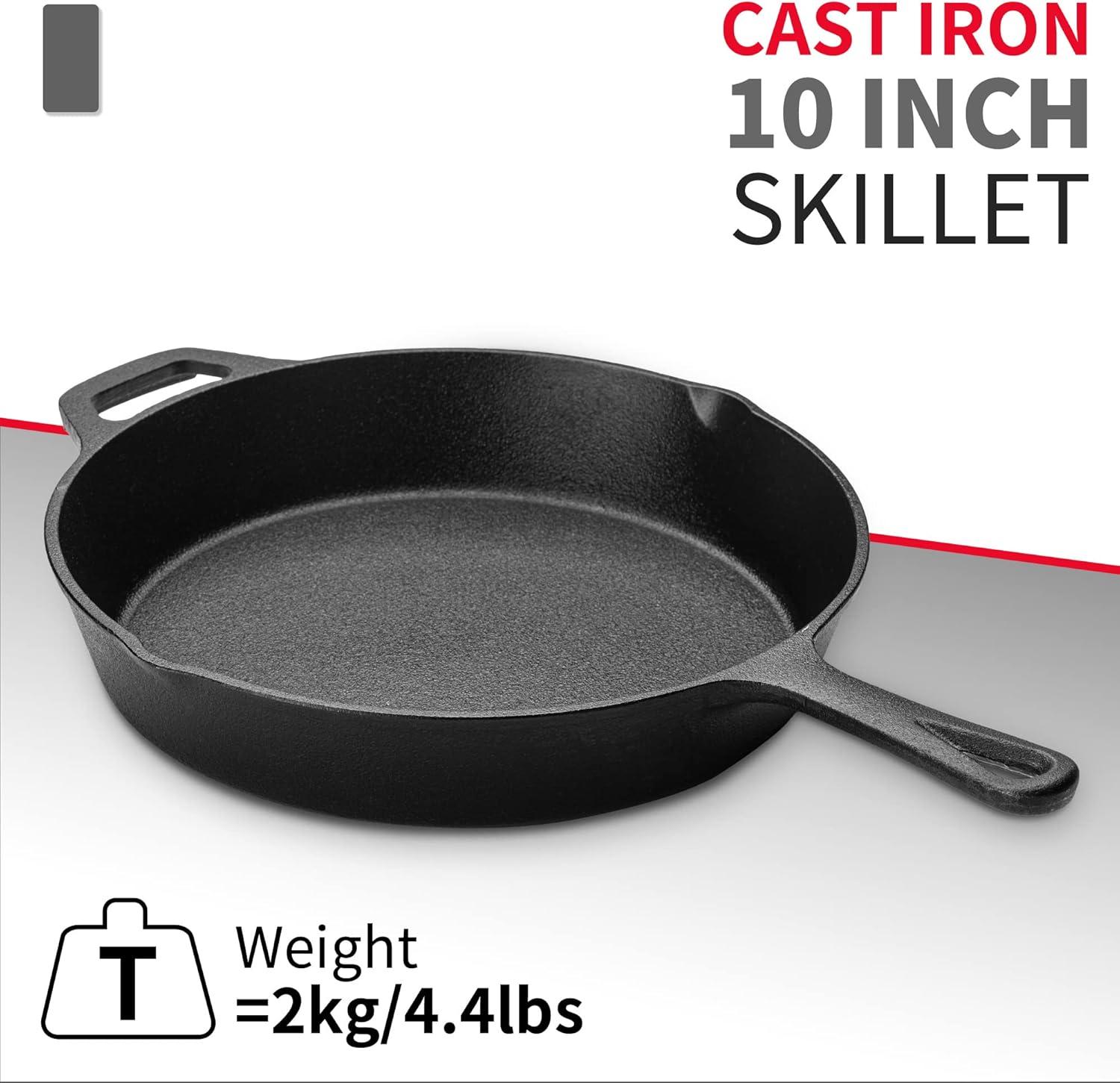 image:imageNaturehike 10 Iron Skillet Durable NonStick Seasoned Pan Strong Frying Pot with Two Pour Spouts Grill Versatile Cookware for Kitchen Camping Hiking Indoor and Outdoor Cooking Black