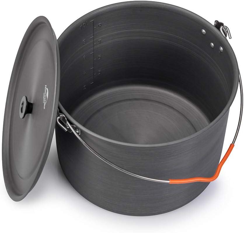image:imageNaturehike 105 Quart Aluminum Hanging Pot 68 Person Portable Camping Pot with Lid Ultralight Outdoor Cooking Pot Cookware for Hiking Picnic Travel