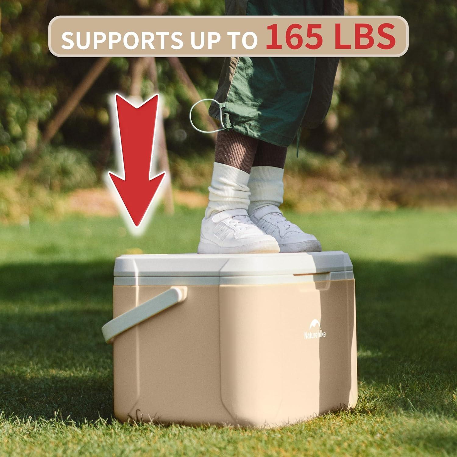 image:imageNaturehike 531519 QT Hard Cooler Insulated Ice Chest Box Portable Ice Retention Cooler for Beach Camping Picnic Fishing BarbecueBrown