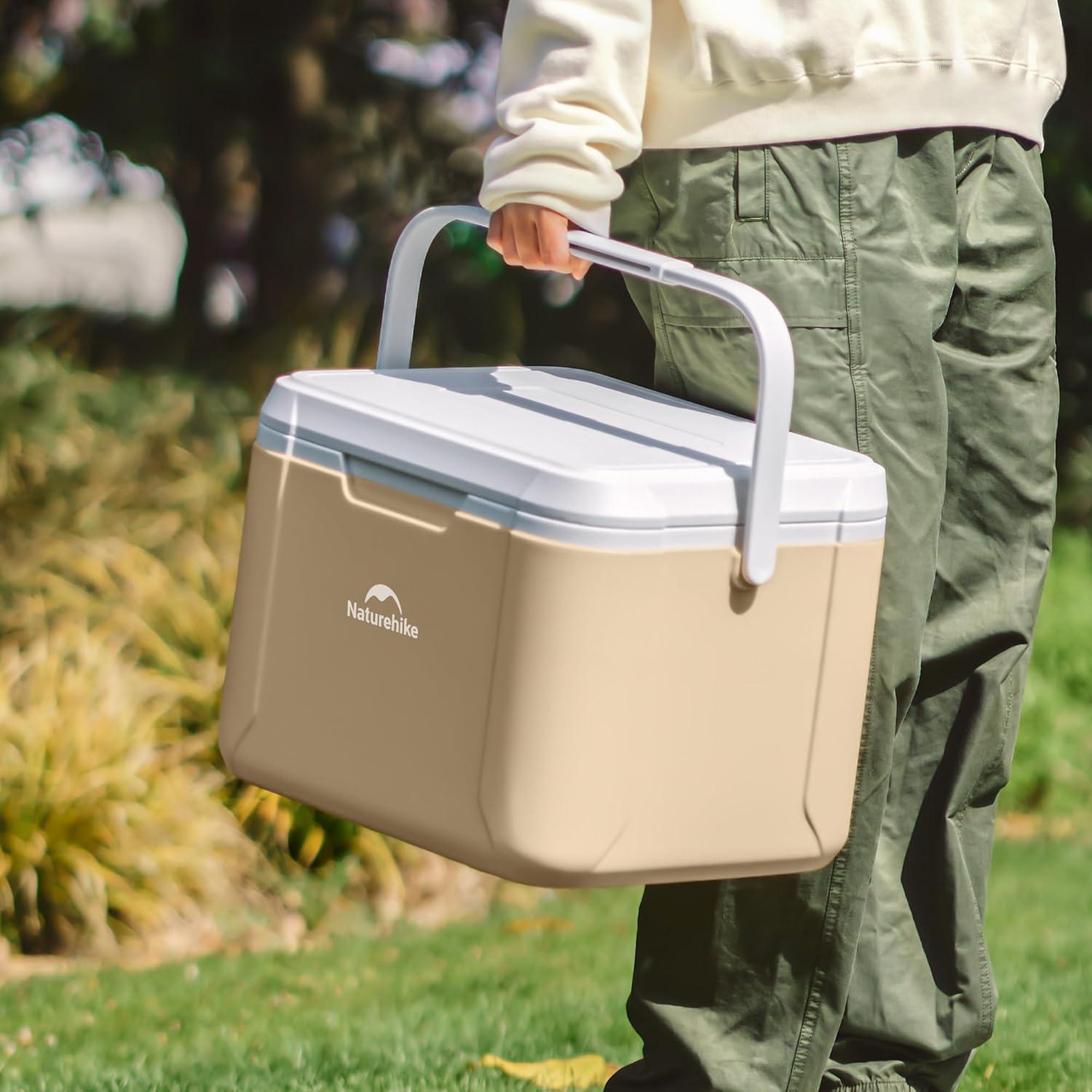 image:imageNaturehike 531519 QT Hard Cooler Insulated Ice Chest Box Portable Ice Retention Cooler for Beach Camping Picnic Fishing BarbecueBrown