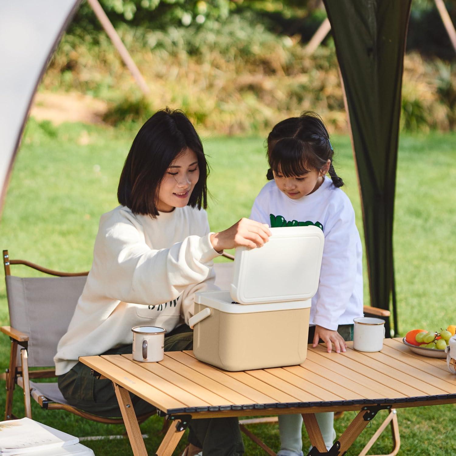 image:imageNaturehike 531519 QT Hard Cooler Insulated Ice Chest Box Portable Ice Retention Cooler for Beach Camping Picnic Fishing BarbecueBrown