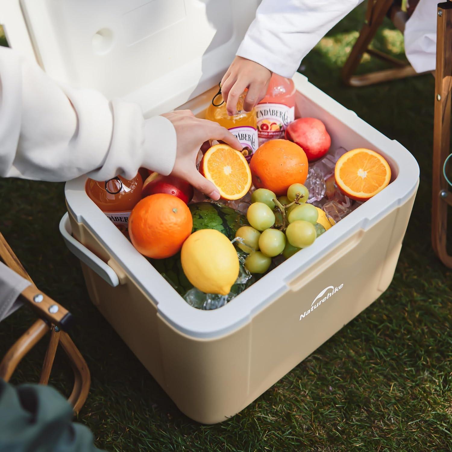 image:imageNaturehike 531519 QT Hard Cooler Insulated Ice Chest Box Portable Ice Retention Cooler for Beach Camping Picnic Fishing BarbecueBrown