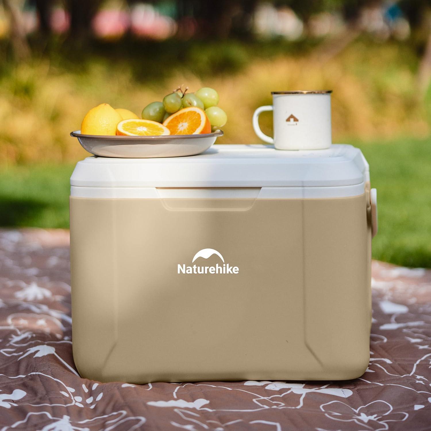 image:imageNaturehike 531519 QT Hard Cooler Insulated Ice Chest Box Portable Ice Retention Cooler for Beach Camping Picnic Fishing BarbecueBrown