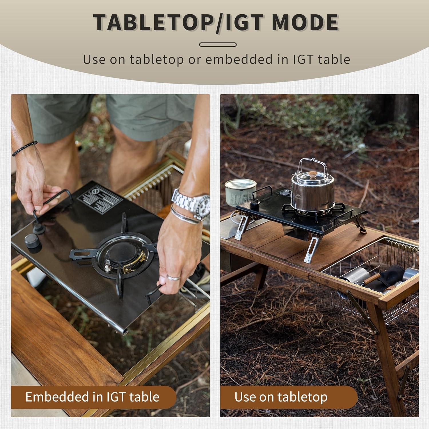 image:imageNaturehike Camping Gas Stove for IGT Table Folding Isobutane Stove with Carry Bag Portable Camp Stove for Outdoor Car Camping Cooking Tailgating