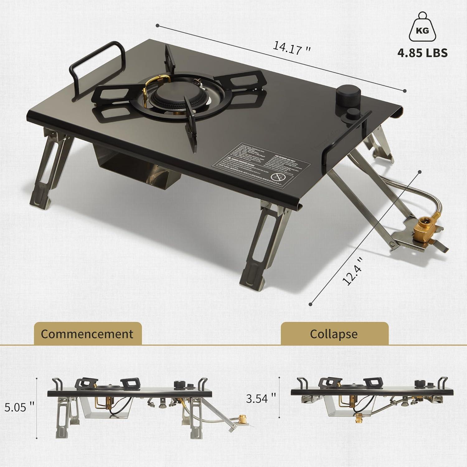 image:imageNaturehike Camping Gas Stove for IGT Table Folding Isobutane Stove with Carry Bag Portable Camp Stove for Outdoor Car Camping Cooking Tailgating