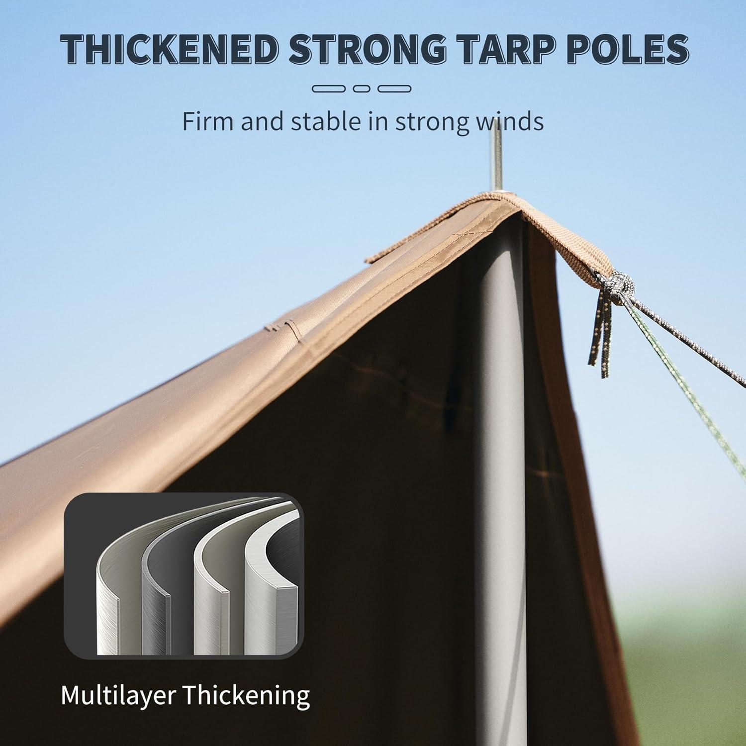 image:imageNaturehike Cloud Skies Camping Tent Tarp with Poles Waterproof PU 18000mm Rain Shelter AntiUV UPF2000 Camping Sun Shelter Canopy164 x 125ft