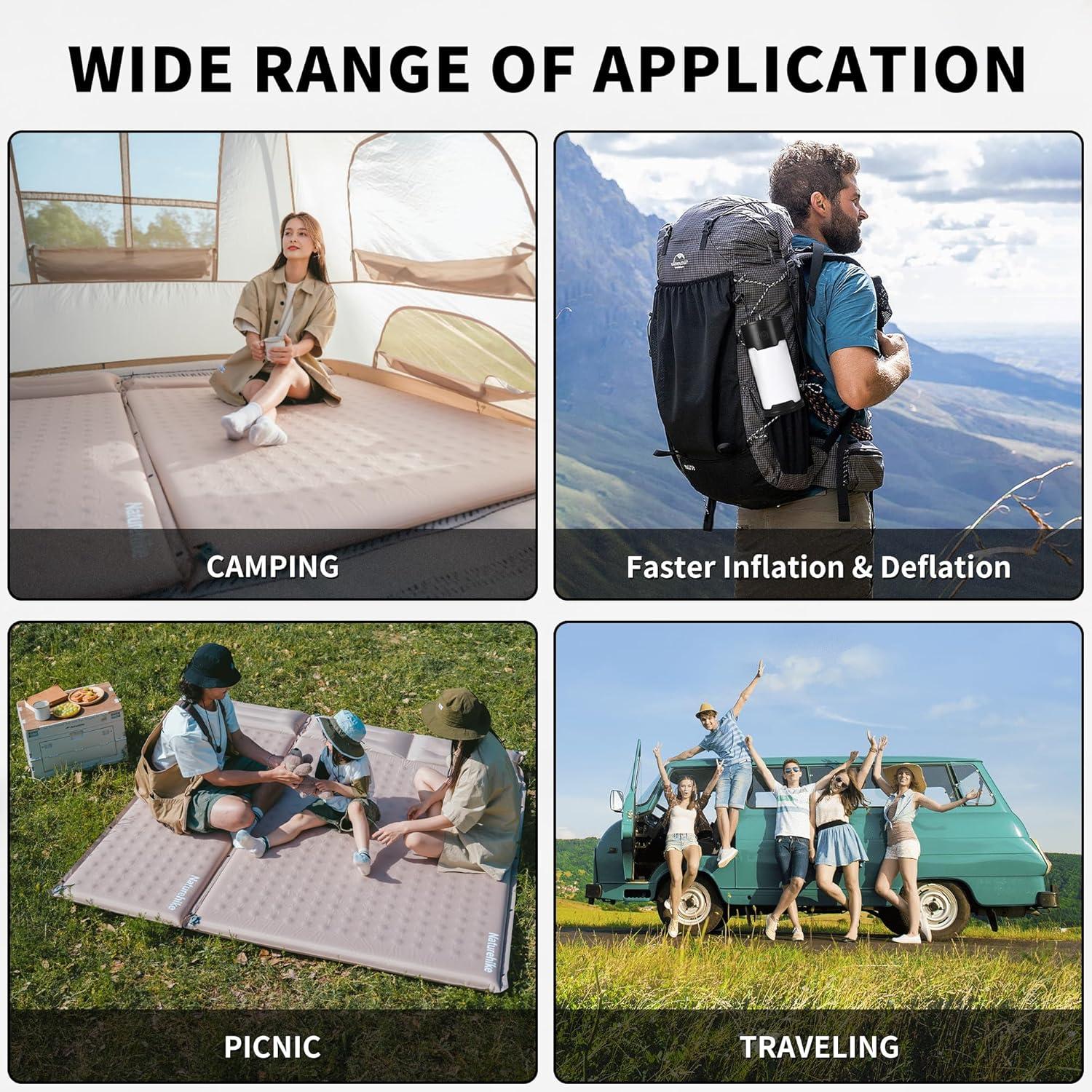 image:imageNaturehike Connectable Self Inflating Sleeping Pad 236 Memory Foam Camping Pad Backpacking Camping Mattress Pad for Tent Travel Car HammockGreen