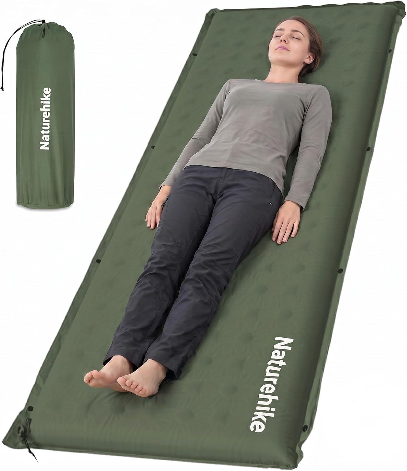 image:imageNaturehike Connectable Self Inflating Sleeping Pad 236 Memory Foam Camping Pad Backpacking Camping Mattress Pad for Tent Travel Car HammockGreen