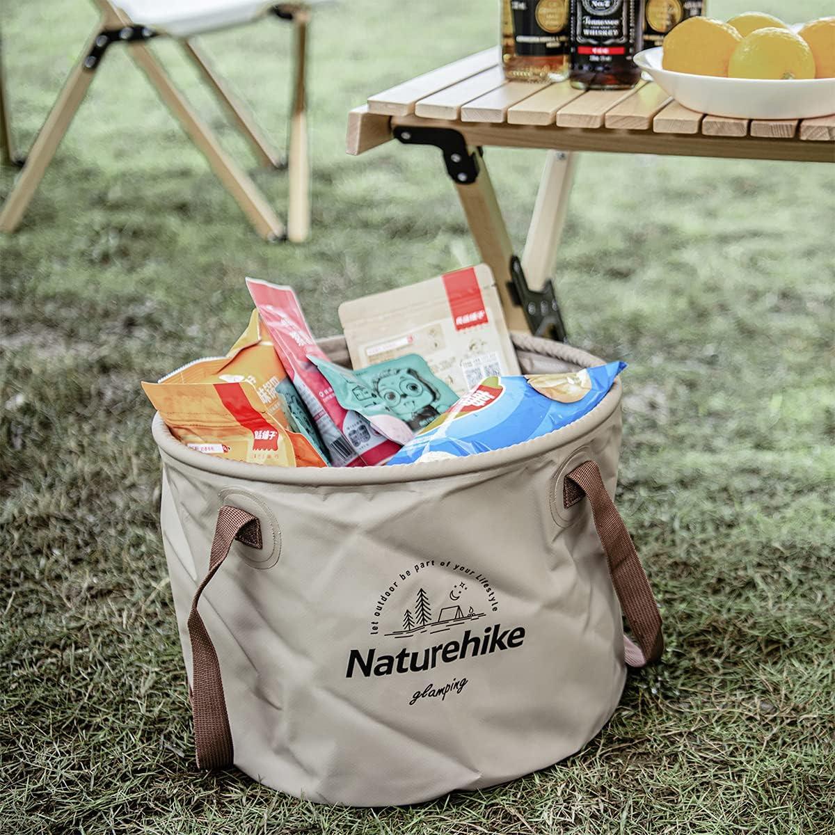 image:imageNaturehike Multifunctional Collapsible Water Basin Folding Tub Portable Bin Lightweight Foldable Bucket with Handles for Camping Dish Washing Laundry Fishing HikingCoffee