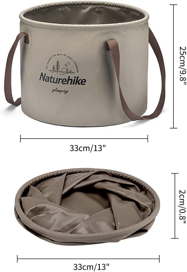 image:imageNaturehike Multifunctional Collapsible Water Basin Folding Tub Portable Bin Lightweight Foldable Bucket with Handles for Camping Dish Washing Laundry Fishing HikingCoffee