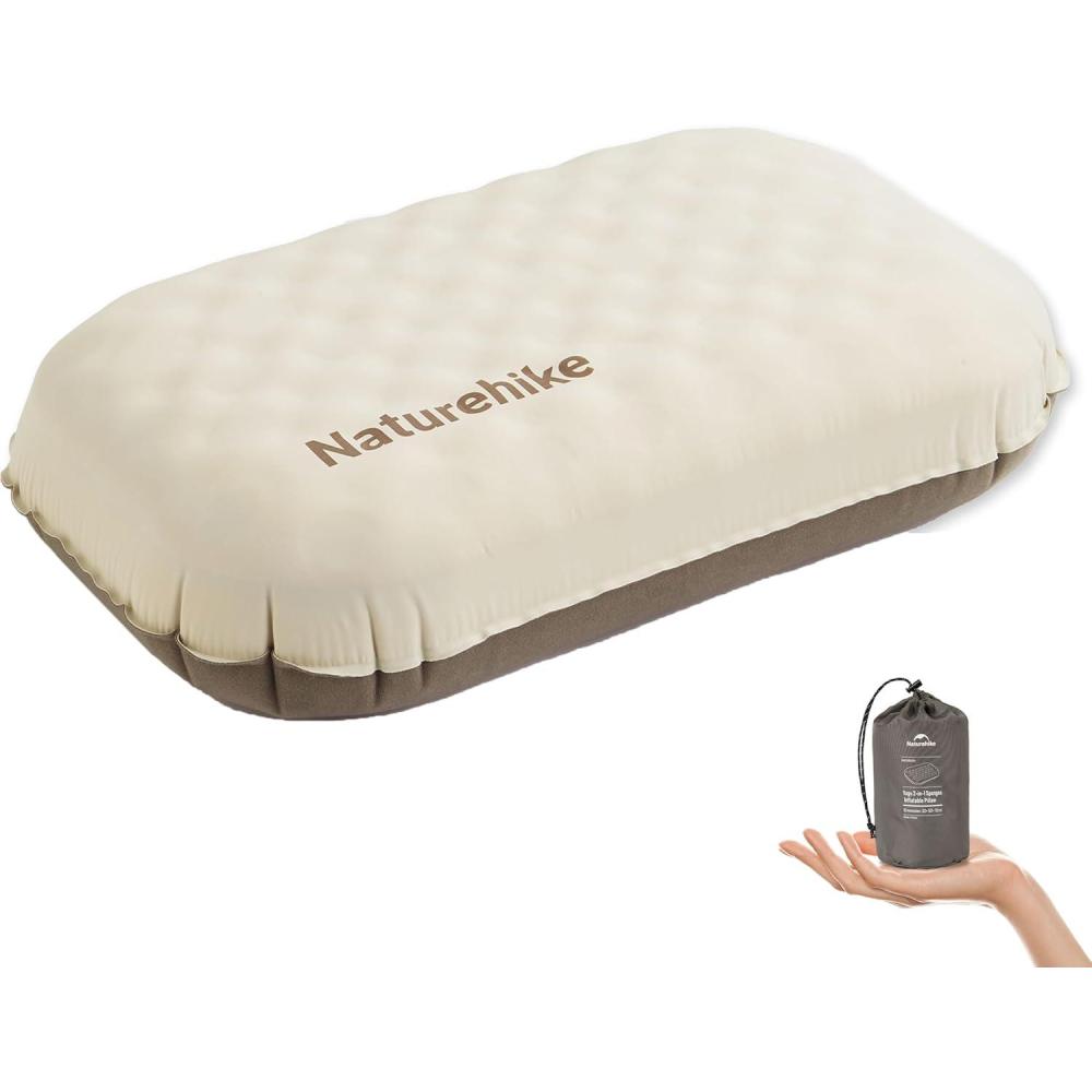 image:imageNaturehike 57oz Ultralight Inflatable Foam Bed Pillow Adjustable Firmness Ergonomic Camping Pillows for Travel Hiking Backpacking Home 2024 Asia Outdoor Gear AwardsBrown