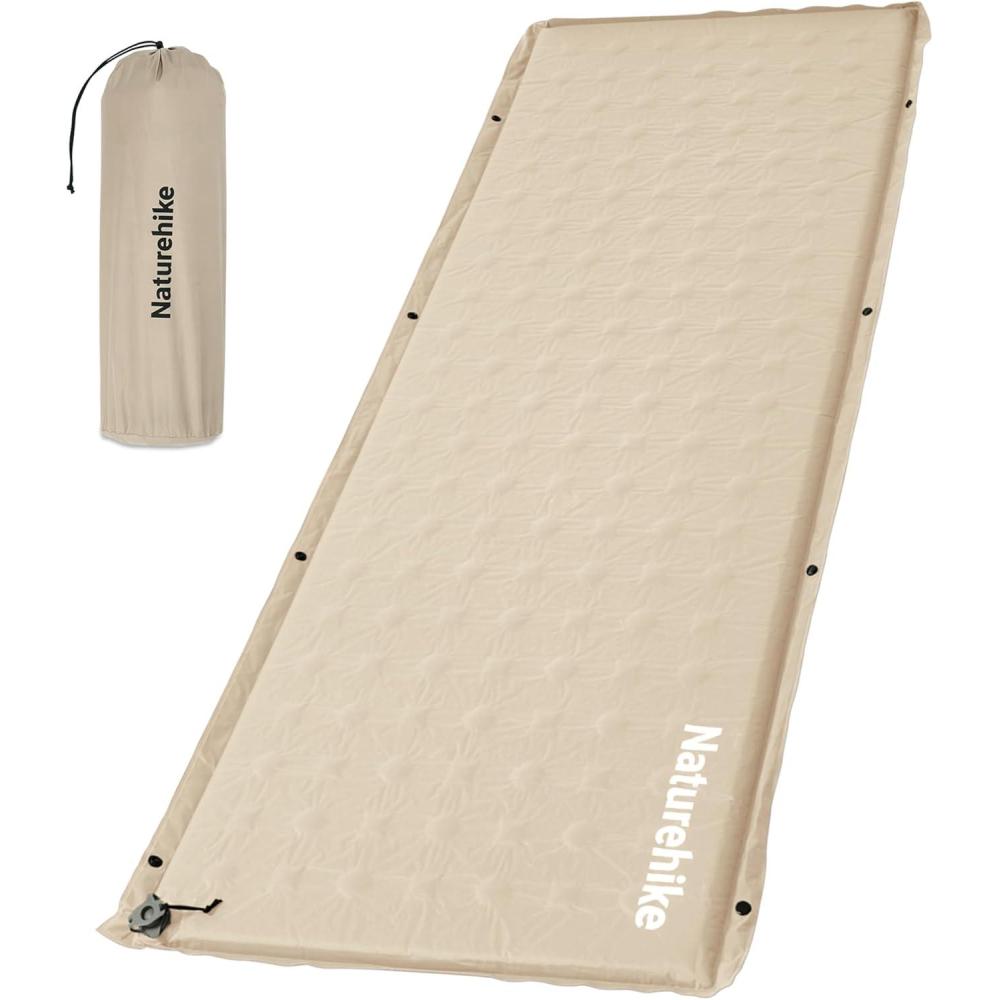 image:imageNaturehike Connectable Self Inflating Sleeping Pad 236 Memory Foam Camping Pad Backpacking Camping Mattress Pad for Tent Travel Car HammockKhaki