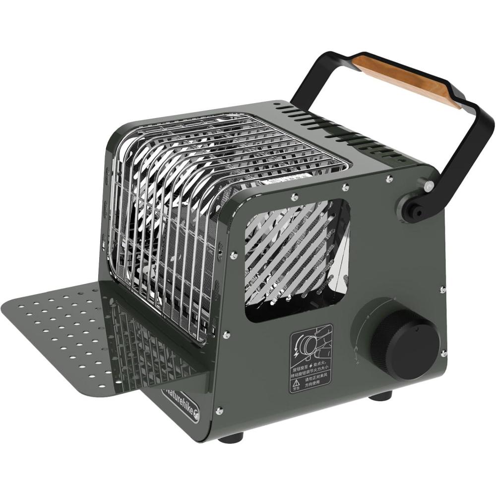 image:imageNaturehike Portable 3in1 Camping Heater for Outdoor 3750 BTU Butane Tent Heater with Insulated Shelf amp Handle Patio Heater for HomeDark green