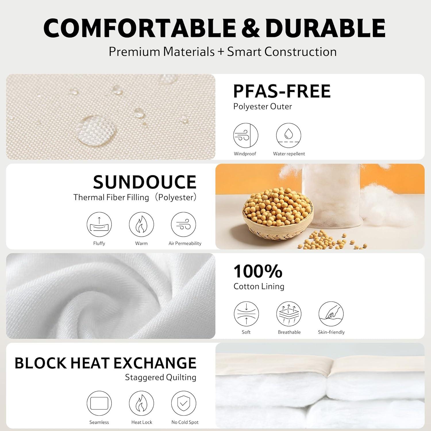 image:imageNaturehike XXL Oval Sleeping Bag for Adults Protein Fibers Sleeping Bag with Arm Zippers for All Seasons Machine Washable Sleeping Bags for Camping Home Office PFASFree FabricBrown54