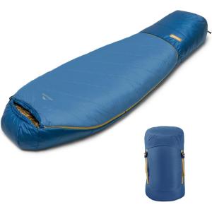 image:imageNaturehike 4128 Mummy Sleeping Bag for Adults Fabrics with PFASFree DWR Machine Washable Wearable Sleeping Bags with Arm Zippers for Camping Hiking BackpackingBlueMedium338