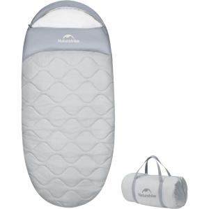 image:imageNaturehike XXL Oval Sleeping Bag for Adults Protein Fibers Sleeping Bag with Arm Zippers for All Seasons Machine Washable Sleeping Bags for Camping Home Office PFASFree FabricGray54